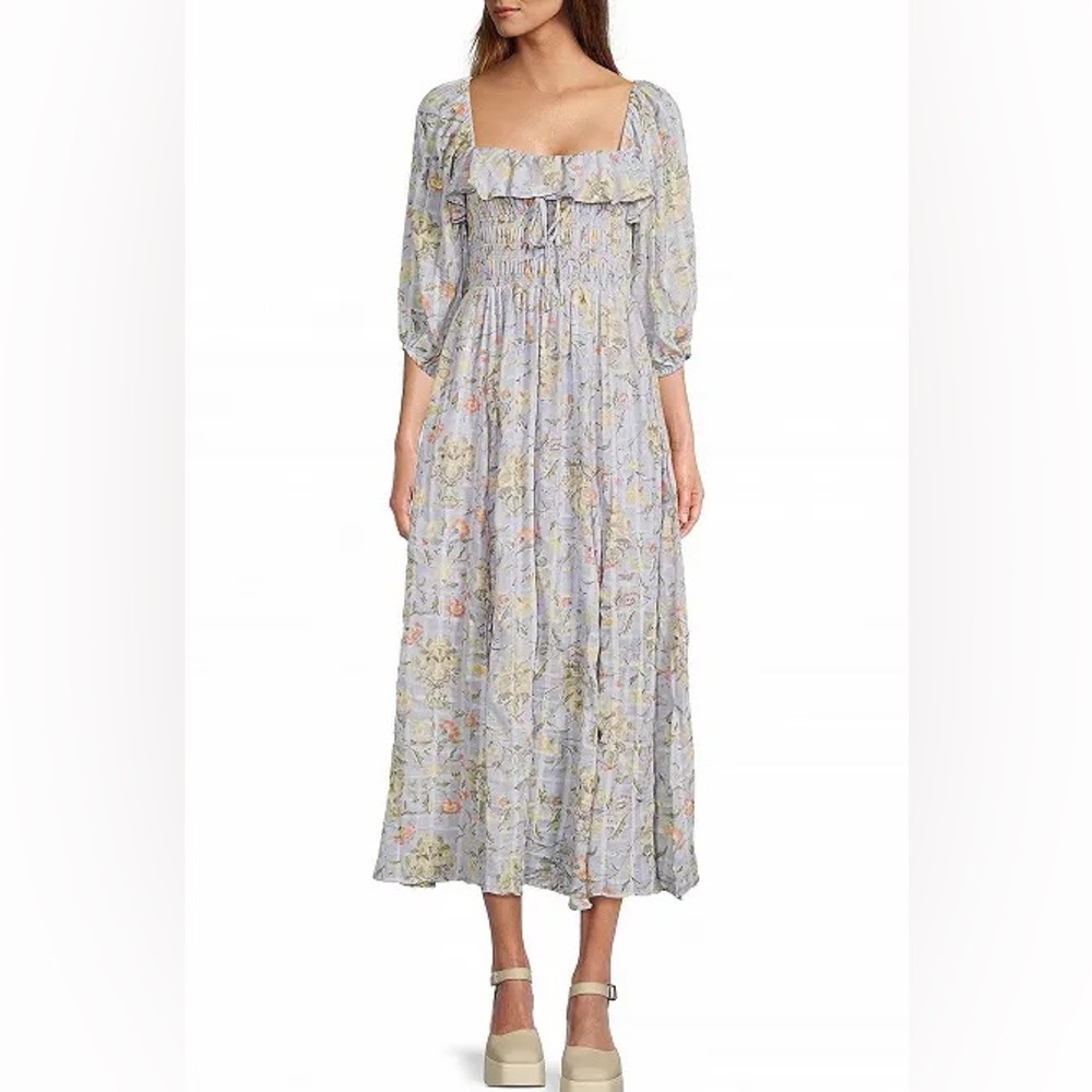 NWOT free people oasis midi dress lavender combo size Medium